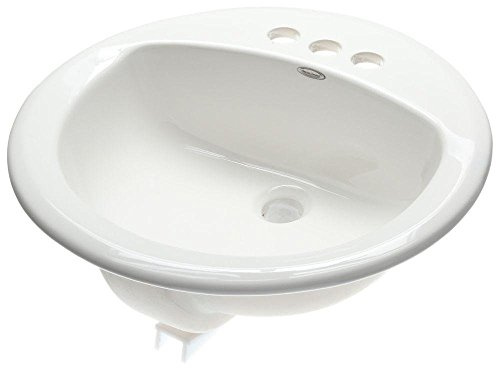 American Standard 0491.019.020 Rondalyn Self-Rimming Countertop Sink with 4-Inch Faucet Spacing and Tapered Edges for Style, White