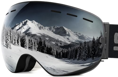 SPOSUNE Ski Goggles Over Glasses for Men Women Youth, Large, Max-Vision