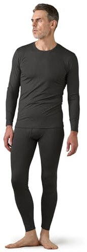 LAPASA Herren Innenfleece Thermounterwäscheset, Thermounterhemd & Thermohosen Funktionsunterwäsche Sets M11, Dunkelgrau meliert (Warm), M