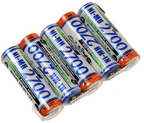 Panasonic - Batteria 6 V, 2700 mAh, F1x5, AA HR-3U Mignon