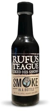 Rufus Teague Smoke in a Bottle, Hickory Liquid Smoke, Hickory-Rauch-Aroma, rauchig-süßer Geschmack, Flüssigrauch für Marinaden, Saucen & Grillgerichte – Rauchiges Aroma für Veganer, BBQ & Grillsaucen