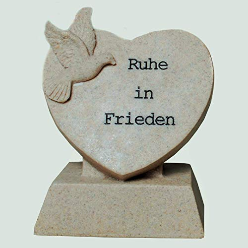 Udo Schmidt Herz mit Taube Ruhe in Frieden, ca. 13 x 9,5 cm