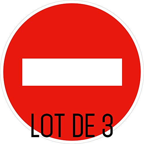 Autocollant vinyl - Panneau de sens interdit - Diamètre de 200 mm - 3