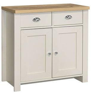 Birlea Highgate 2 Door 2 Drawer Sideboard Cream & Oak Effect