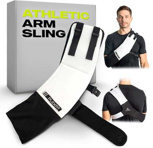PLEXFIT Cabestrillo atlético (grande derecho, blanco y negro)