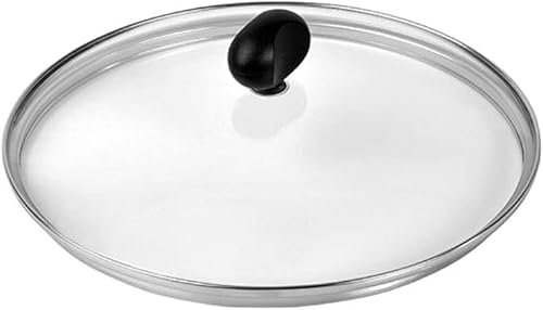 Lagostina, Coperchio per Pentole in Vetro, Con Valvola per Fuoriuscita Vapore e Bordo in Acciaio, Lavabile in Lavastoviglie, Impugnatura Comoda, Diametro 20 Cm