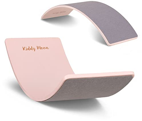 KiddyMoon Tavola Di Equilibrio In Legno Per Bambini Montessori, Rosa