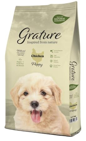 Grature - Pienso de Pollo para Cachorros, Alimento Rico en Pollo Fresco para un Crecimiento Saludable - 2,5 Kg