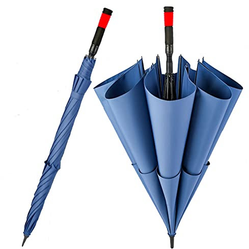 REOTEL 135cm Automatik-Golf-Regenschirm groß,Winddichter Rutschfester Stock-Regenschirm mit ergonomischem Griff,Männer Frauen Klassischer Regenschirm,Blau