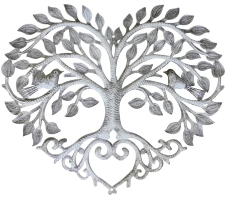 Alipis Metal Wall Art Heart Design Tree of Life Garden Hanging Decoration