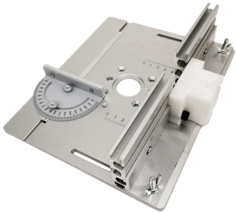 OrimommthSet of 3 Router Table Insert Plate Miter Gauge Aluminum Alloy Wood Milling Flip Board for Woodworking Table Saw Multifunctional Trimmer Engraving Machine-Silver