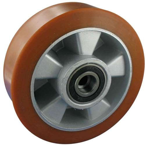 Rollentechnik Roue de chariot élévateur Roue de chariot élévateur 200x50 mm Polyuréthane avec roulement à billes Alésage 20 Longueur du moyeu 55 Longueur d'installation 51