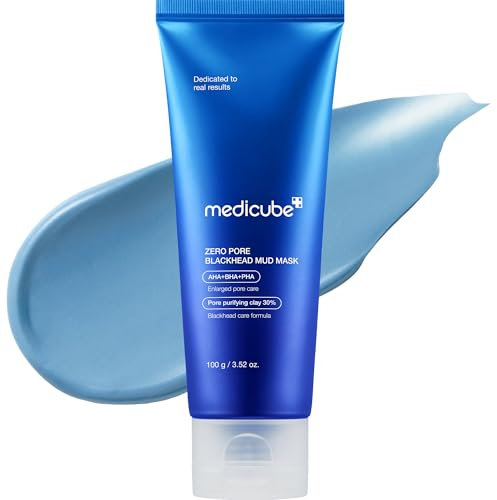 medicube Zero Pore Blackhead Mud Facial Mask - Skin Cooling & Pore Tightening - 3 Minute Quick Dry Formula with AHA, BHA, PHA, and Pore-Purifying Clay - Korean Mud Mask 100 g