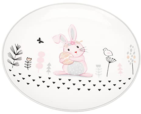TOPBATHY Easter Rabbit Ceramic Tableware Appetizer Plate for Household Dinner Kitchen Snacks Serving Plate for Easter and Table Decor