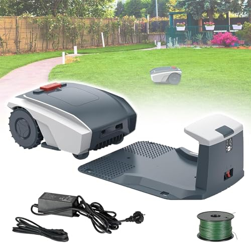 Eastnmythet Robot cortacésped automático con navegación GPS y estación de Carga, Robot cortacésped autocargable, Control de aplicación, Altura de Corte de 20-55 mm,110V