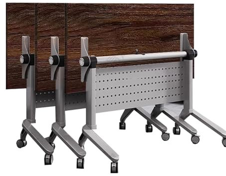 ZNQNDSR Konferenztisch 3 Pcs Klapp Konferenz Tisch Rechteck Treffen Seminar Tische Büro Tagungsraum Flip Top Holz Tisch(Brown,63x23.6x29.5)