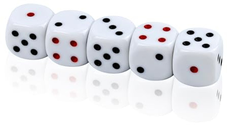 5 Stück Große Würfel Set，30mm Standard Würfel mit Zweifarbige,6-seitiges Acryl Würfel Set mit abgerundeten Ecken,D6 Standard würfel für Poker,Spiel，Party Brettspiele, Würfelspiele, Teaching Math