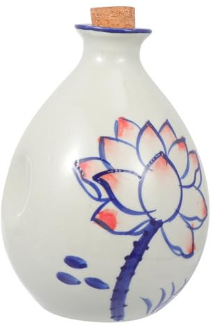 KICHOUSE 1set Delicate Hand-Painted Ceramic Wine Bottle Multi-Functional Sake Pot for Stylish Home Decor for Family Gatherings and Giving