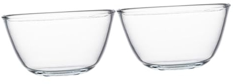 Ciieeo Cuenco de Vidrio 2 Piezas 500ml, Juego para Cocina | Restaurante y Hogar, Tacto Suave y Fácil Limpieza, Apto para Ensalada, Harina y Postres
