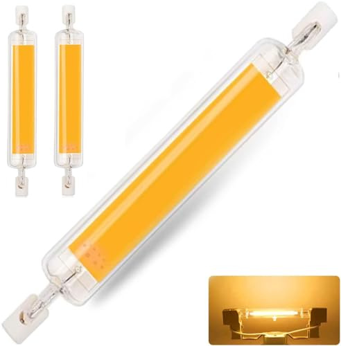 MZIEIU 10W R7S LED Lampen 78mm Dimmbar,Warmweiß 3000K 1000LM Kein Flackern,10W LED COB 78mm Glühbirne Ersatz für 100W J78mm Halogenstab,LED Stab 360° Strahlbeleuchtung,AC 220-240V,2er Pack