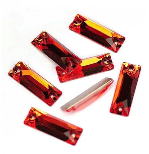 Piedras de vidrio cósmico con parte posterior plana, cuentas sueltas para coser, cristales de imitación, jacinto, 6 x 18 mm, 28 unidades