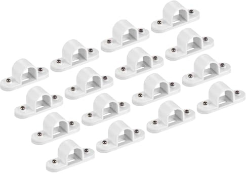 sourcing map Lot de 20 colliers de serrage en PVC de 25 mm pour tuyau avec base Blanc
