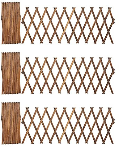 Lot de 3 treillis de jardin en bois - Clôture pliable pour plantes grimpantes - Panneau mural décoratif pour la maison et le jardin