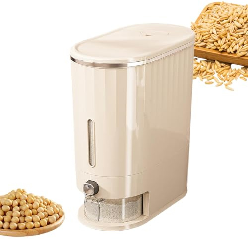 Rice Dispenser, Rice Storage Box Flour Rice Duster with Sealed Lid Food Storage Box Multipurpose Food Storage Box Push Button Kitchen Type