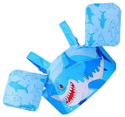 ETUCYNG Chaleco flotador para niños pequeños, flotador para niños pequeños, 22-60 libras, correa ajustable, alas flotantes, para niñas de 2 a 7 años de edad, remo de agua, baño, entrenamiento, viaje