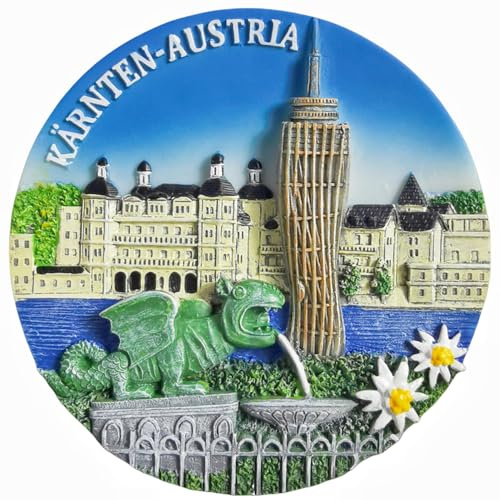 3D Kärnten Österreich Kühlschrankmagnet Touristensouvenir Kühlschrank dekorativ handbemalt Handwerk Kollektion