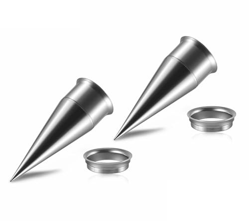 Lirzxin Ear Plugs Tunnel 10mm, 2 Stück Tunnel Ohr Edelstahl Damen Herren Single/Double Flared 2 In 1 Austauschbare Geometrisch Form Ohrring Plug Dehnstab 10mm Piercing Schmuck