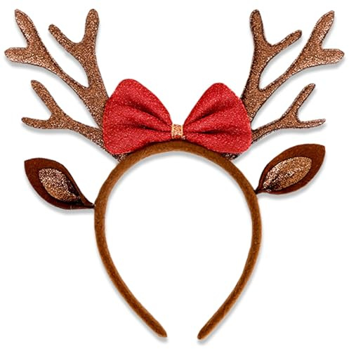 GTYARYUA Haarreif Weihnachten, Rentier Haarreif, Weihnachts Kopfschmuck Damen, Haarreifs Rentiergeweih, Kleidungsdekorationen, für Erwachsene und Kinder, Winter, Weihnachten Party Geschenke