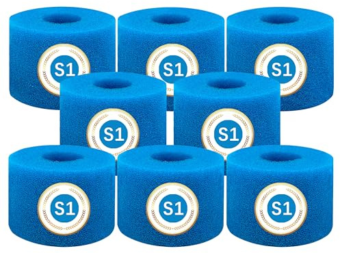 TIDGRD Filterschwamm Typ S1,wiederverwendbarer Schwammfilter,Hochelastisch S1 Filterkartusche,für Spas, Schwimmbäder, Gärten im Freien (8 Pcs)