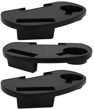 BESPORTBLE Portavasos para Silla Plegable 3 Piezas, Bandeja con Clip Lateral Desmontable de Plástico Resistente, Soporte para Vaso de Agua y Bebidas, Accesorios para Sillones de Camping