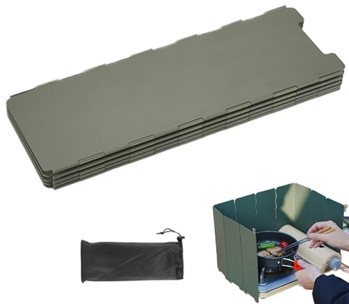 Camp Stove Windscreen - Foldable Camping Stove, Insulation Screen Fire Shield Design with 10 Plates Portable Grill Wind Guard Lightweight Carrying Bag for Camping Hiking Picnic and Backpacking