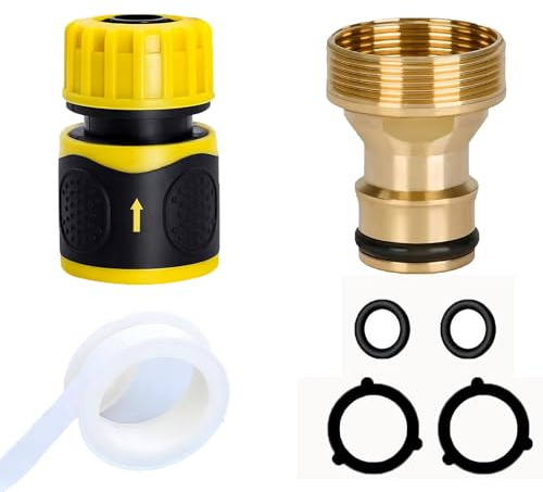 22mm Female & 24mm Male Garden Hose adaptors with 1/2 Quick Coupler. | Female & Male Threaded Tap Adapters, Quick Connector, For Outdoor Taps