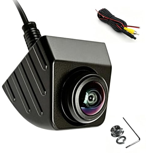 Cámara de Reversa para Automóvil 1080P con Visión Nocturna y Ángulo Amplio de 170°,Rotación 360°, Impermeable IP69, Compatible LCD/TFT,Universal 12V-24V,Cable 6m y Accesorios (Rayas)