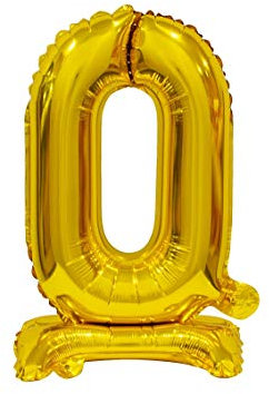 GoDan Beauty&Charm Ballons gonflables en forme de chiffres de 0 à 9 à poser sur la table 38 cm Ballon gonflable pour chambre et décoration de pièce pour anniversaire de mariage (numéro 0 doré)