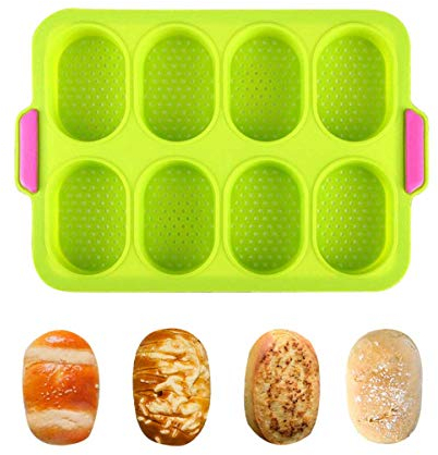 Stampi Forno Pagnotte, Mini Baguette Teglia, Silicone Stampo Mini Baguette, Teglia da Forno per Pane, Stampo da Forno per Pagnotte, Pane Francese, Panini con Grissini 23.8x34.5cm