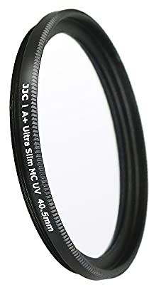 JJC Filtro de lente UV de 40,5 mm, filtro de lente de protección ultravioleta multicapa ultrafino (negro)