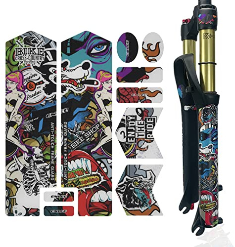 ENLEE Mountain Bike Frame Protector- Do Great at Protecting Your Bicycle Frame (Colorful/Front Fork)