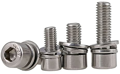 M2.5M4M5 Hexagon Hex Socket Head Cap Three Combination Screw 304 Stainless Steel Cylinder Allen with Washer Sems Screw Bolt Kit DUO ER (Size : M5x20(10pcs))