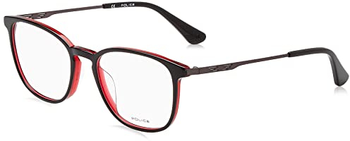 Police VPLD07 Brille, Red W/Shiny Black Top, 52 für Herren, Red W/Shiny Black Top
