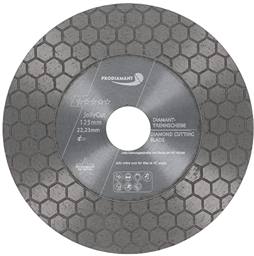 PRODIAMANT Jolly Diamanttrennscheibe 125mm für Fliese und Feinsteinzeug zum Fasen, 45 Grad Schneiden, Entgraten Schleifen und Trennen