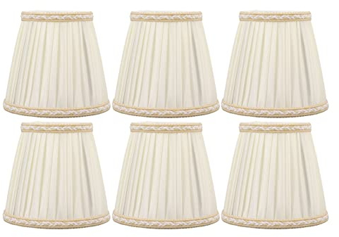 Spacnana 6 Kleine Lampenschirme für Tischlampen Ersatz Kronleuchter Lampenschirme Lampenschirm aus Stoff