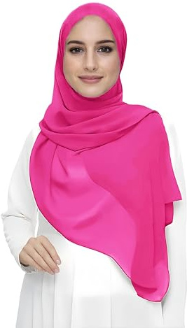 Lina & Lily Damen Muslim Premium Chiffon Hijab Kopftuch Schal aus Leicht Stoff