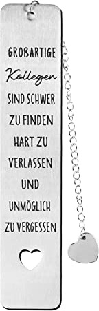 BHGT Geschenke für Kollegen Kollegin Lesezeichen Metall mit Herz Abschiedsgeschenk Kollegen Jobwechsel kleine Geschenke zum Abschied Kollegin Weihnachten Ruhestand Rente Rentner (A)