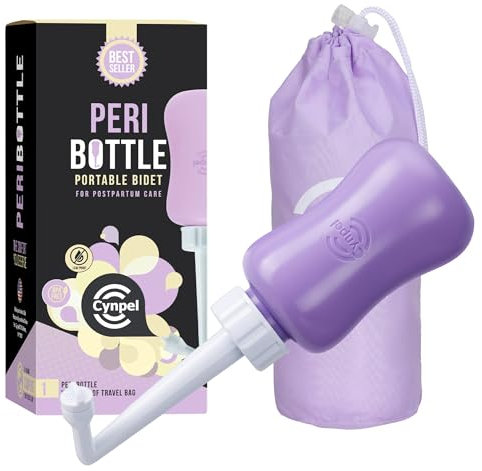 Cynpel Botella Perineal Postparto - Bidet Portatil de 350 ml para Mujeres - Botella Lavado Perineal Postparto para Maternidad - Peri Bottle Morado