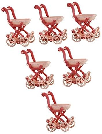 Ciieeo 6 Pièces Panier De Poupée Transpalette Manuel Chariot De Course Décoration D'intérieur Poupées Miniatures Mini Poupées Décoration De Mini Maison Mode Enfant Plastique Accessoires