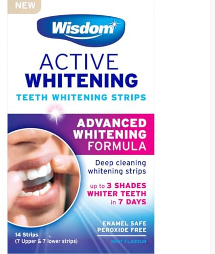 Wisdom Active WHITENING Instant Bright Teeth WHITENING Strips 14'S